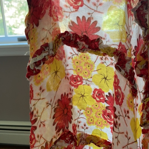 Red & Yellow Floral Lightweight Scarf - Picture 6 of 9